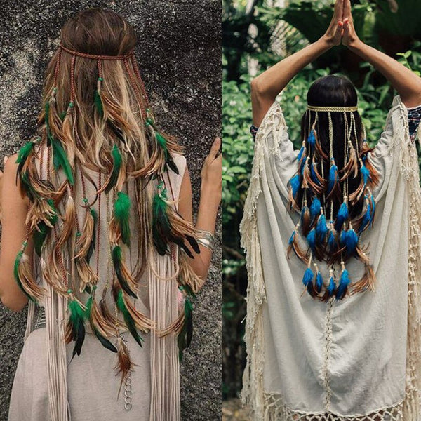 Long Length Feather Festival Headband - Festigal