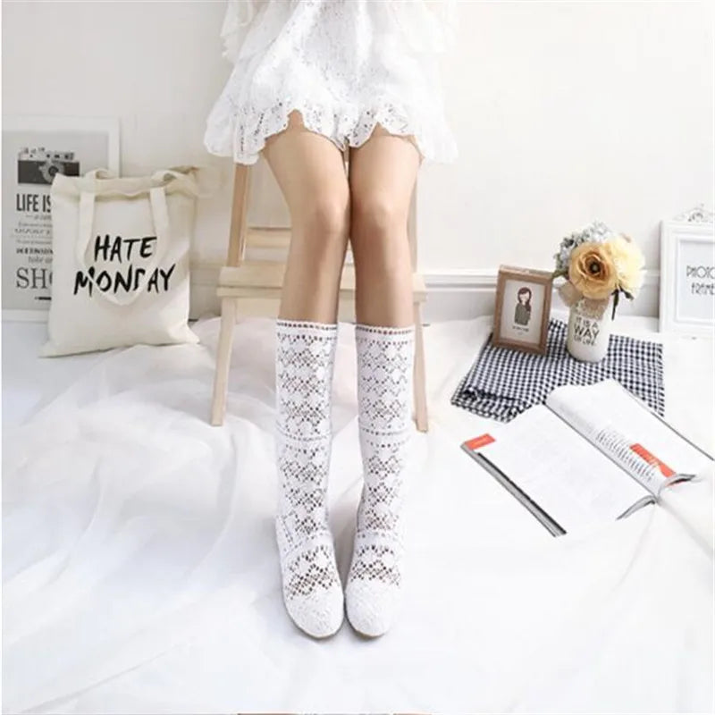 Crochet Mid-Calf Knitted Boots