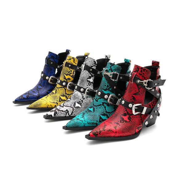 Western Snake Buckle Boots - Festigal