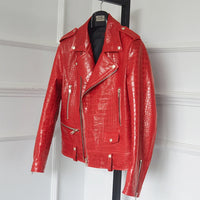 Men's Faux Crocodile Leather Jacket - Festigal