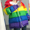 Rainbow Striped Puffer Jacket - Festigal