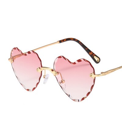 Heart Shaped Rimless UV400 Sunglasses - Festigal