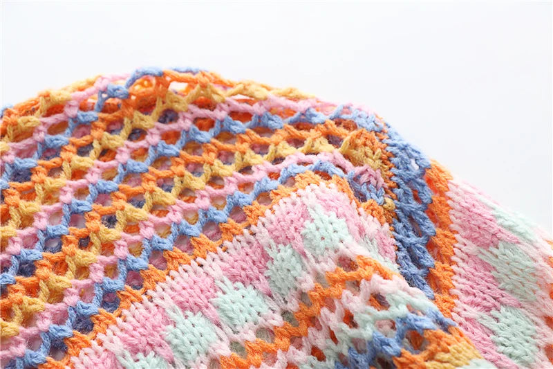 Colourful Striped Knitted Cardigan - Festigal