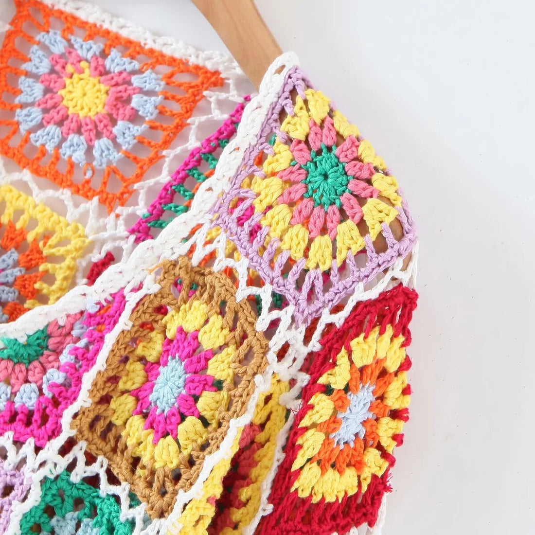 Sunburst Boho Coloured Hand Crochet Cardigan - Festigal