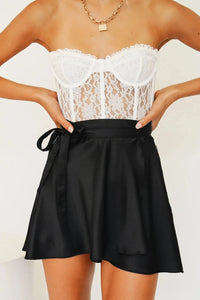 Satin Wrap Mini Skirt - Festigal
