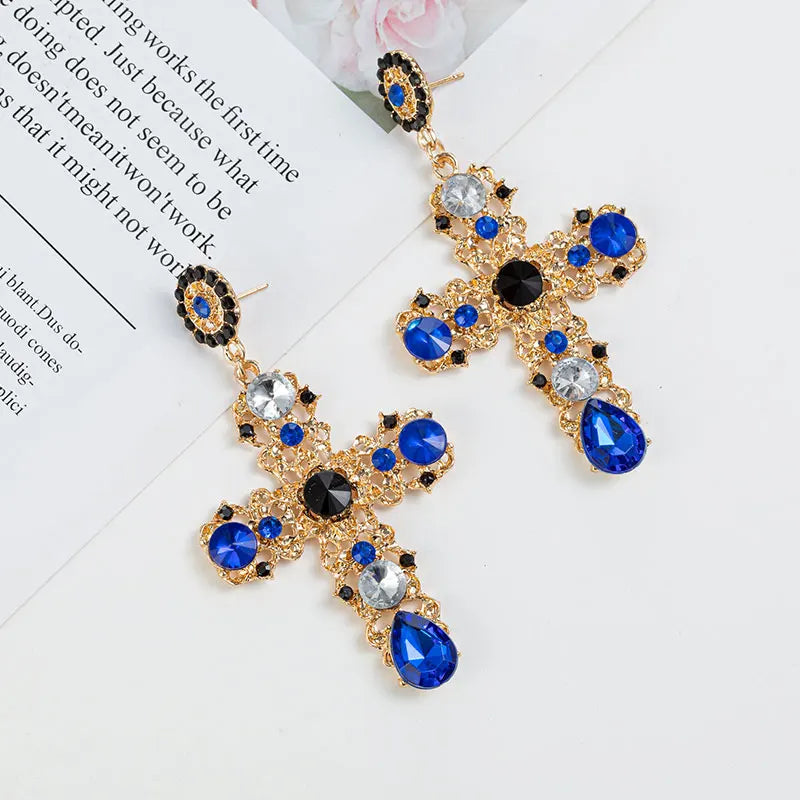 Baroque Cross Earrings - Festigal