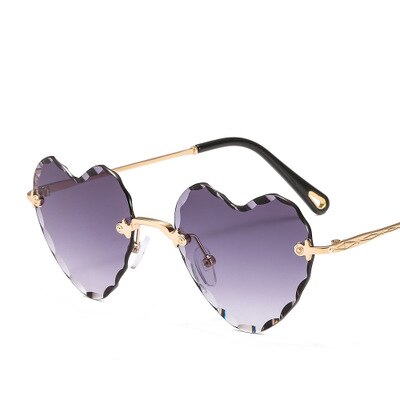 Heart Shaped Rimless UV400 Sunglasses - Festigal