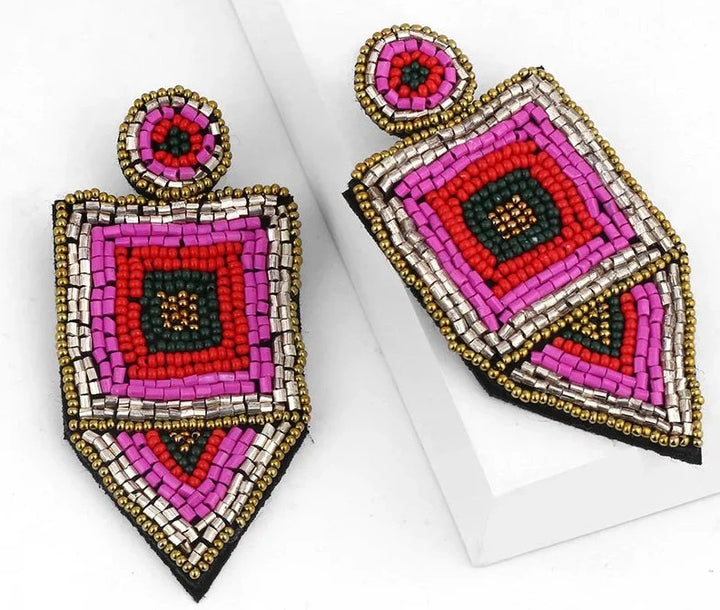 Geometric Beaded Earrings - Festigal