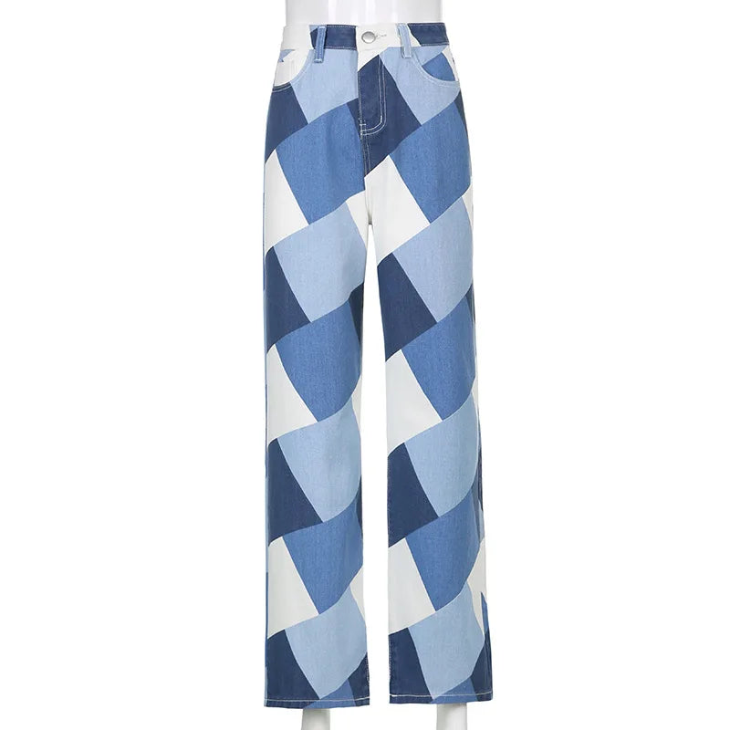 Harlequin Diamonds Wide Leg Jeans - Festigal