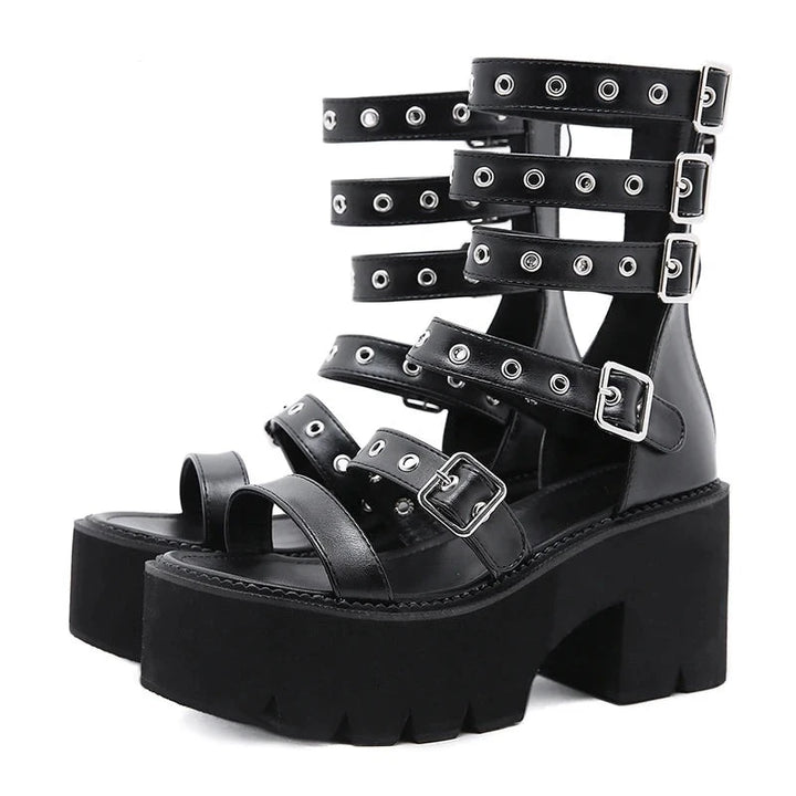 Punk Gladiator Platform Sandals - Festigal
