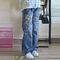 Indie Y2K Style Low Waisted Cargo Pants - Festigal