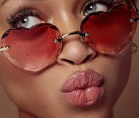 Heart Shaped Rimless UV400 Sunglasses - Festigal