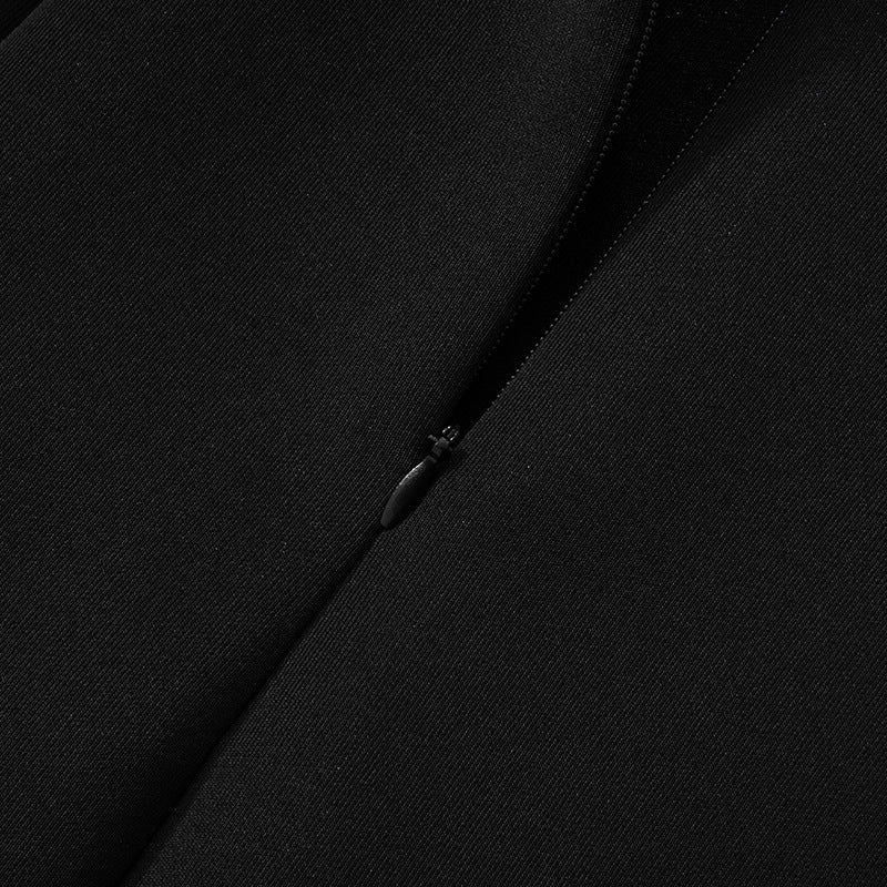 Faux Fur Trim A-Line Dress - Festigal