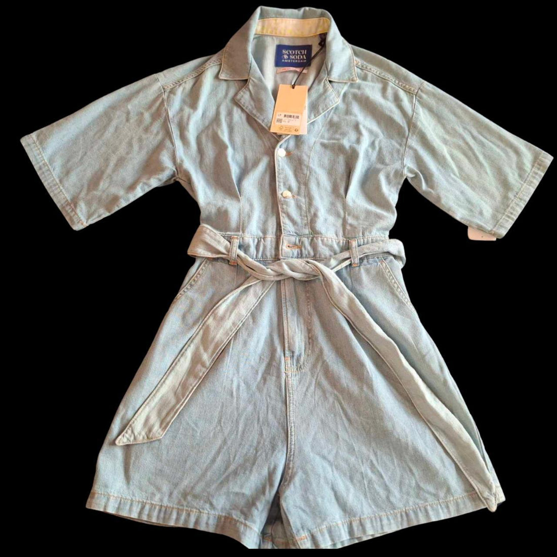 Scotch and Soda BNWT Denim Acid Wash Blue Playsuit Size 34 UK 6 - Festigal