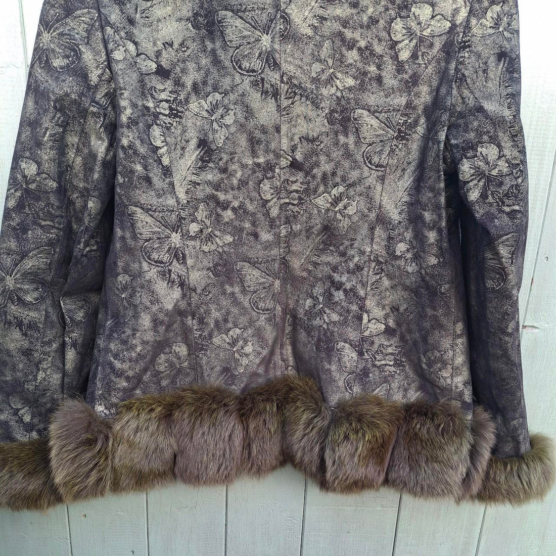 One of a kind Butterfly Real Leather Jacket. BNWT - Festigal