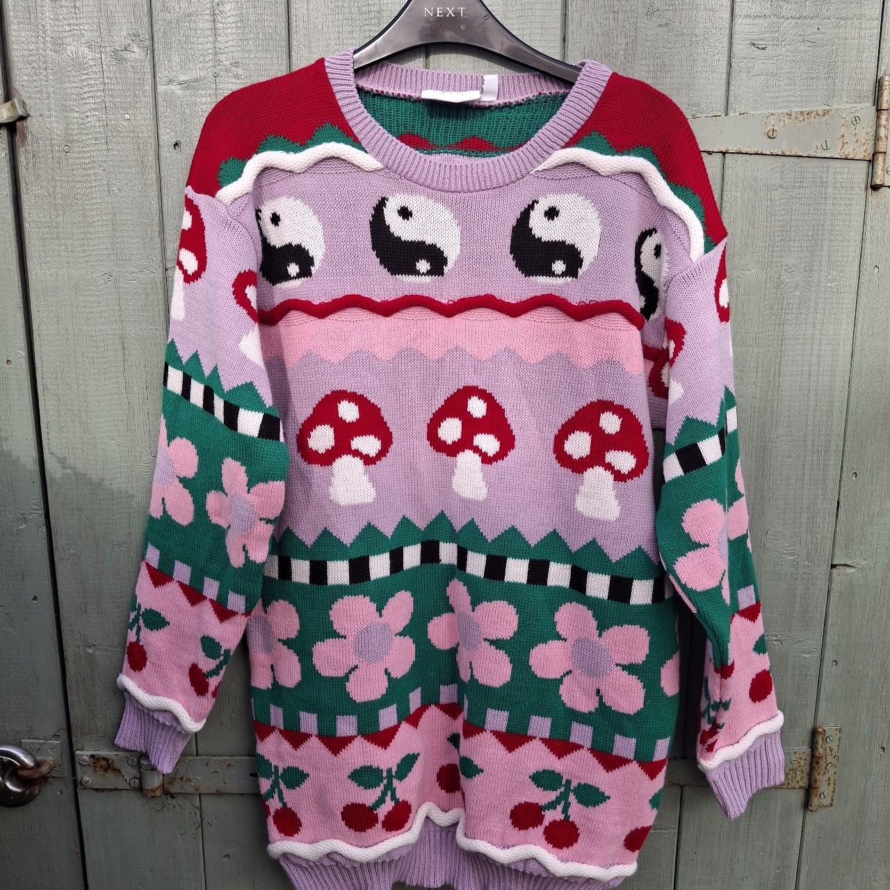 BNWOT Daisy Street Ying and Yang Cherry Blossom Flower Mushroom Jumper. Size UK 6. - Festigal