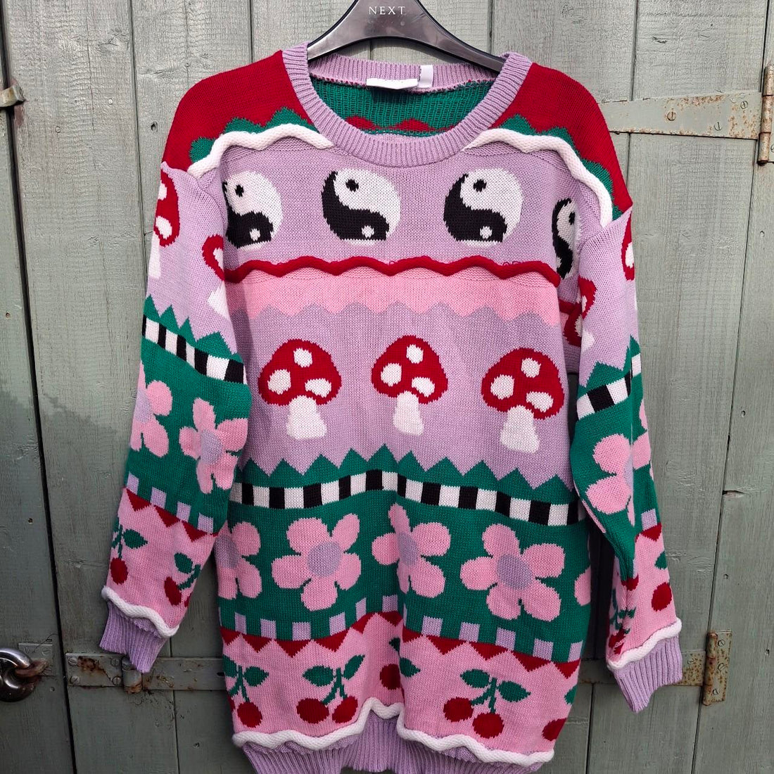 BNWOT Daisy Street Ying and Yang Cherry Blossom Flower Mushroom Jumper. Size UK 6. - Festigal