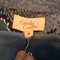 Camila Coehlo Blue Faux Leather Mini Skirt