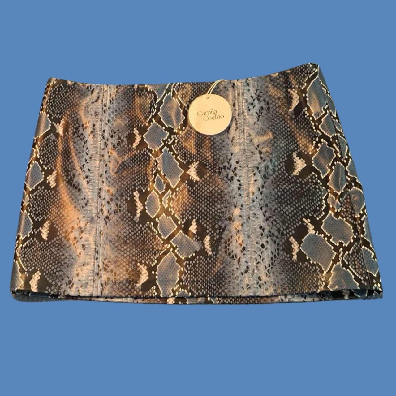 Camila Coehlo Blue Faux Leather Mini Skirt - Festigal