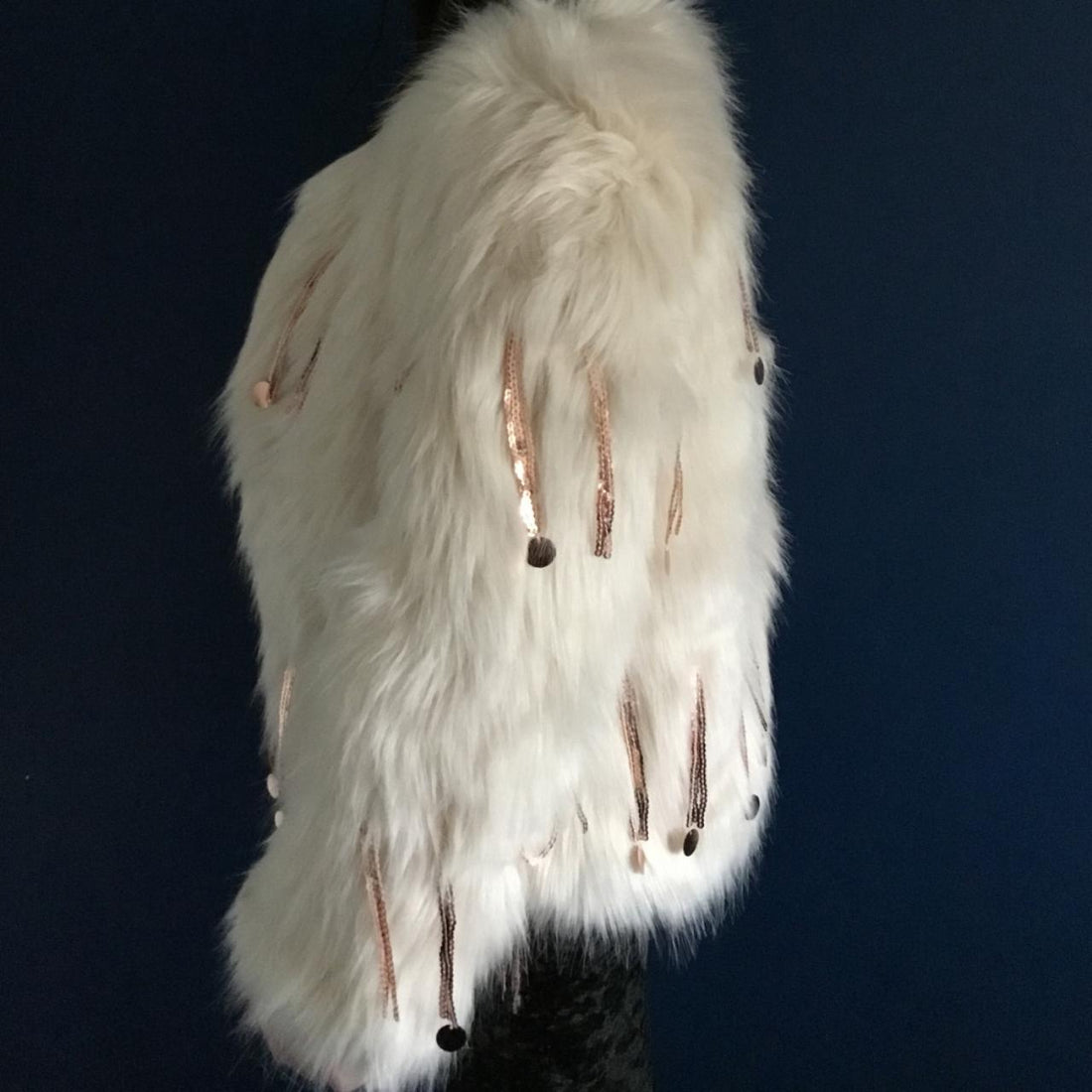 Women's Faux Fur Sequin Tassel Jacket - Festigal