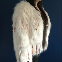 Women's Faux Fur Sequin Tassel Jacket - Festigal