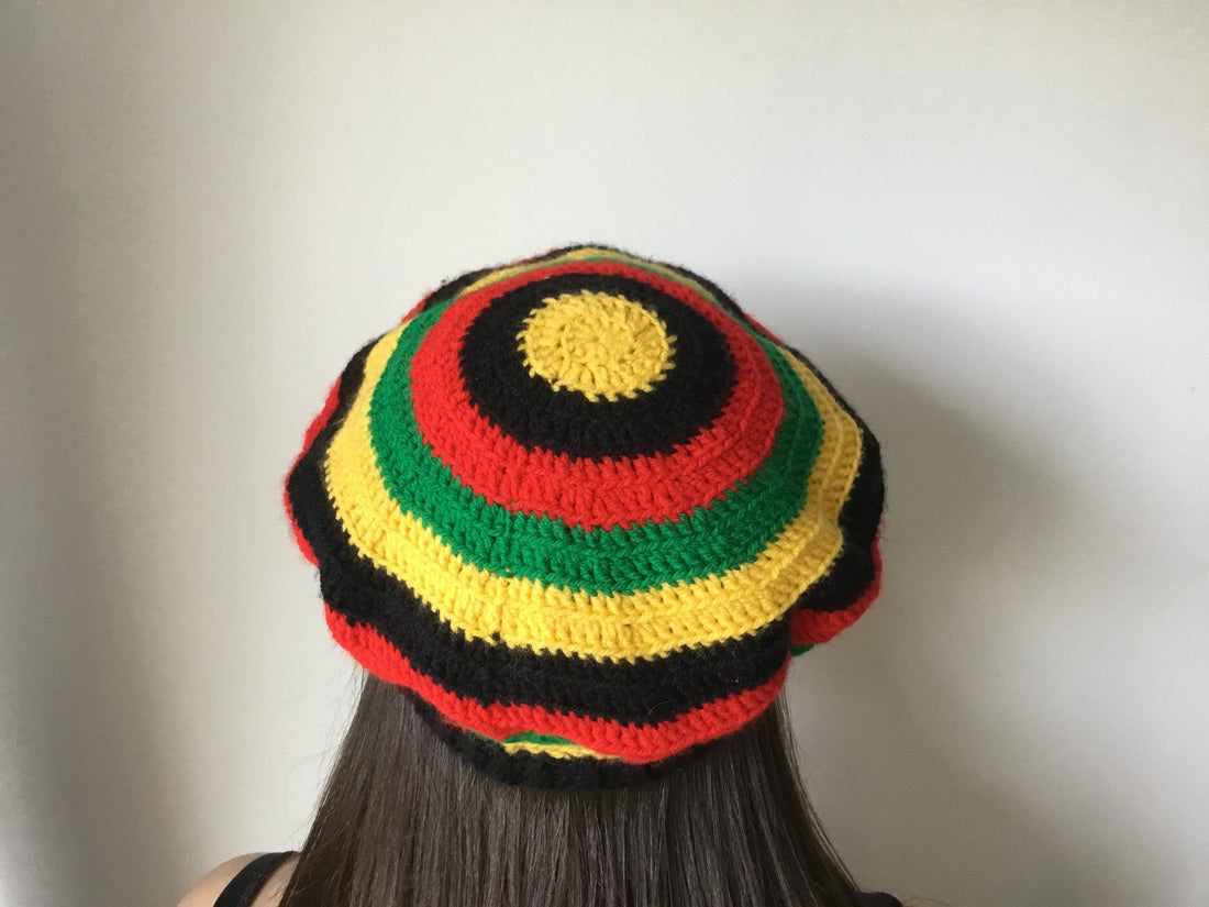 Unique Handmade Crochet Rasta Beret - Festigal