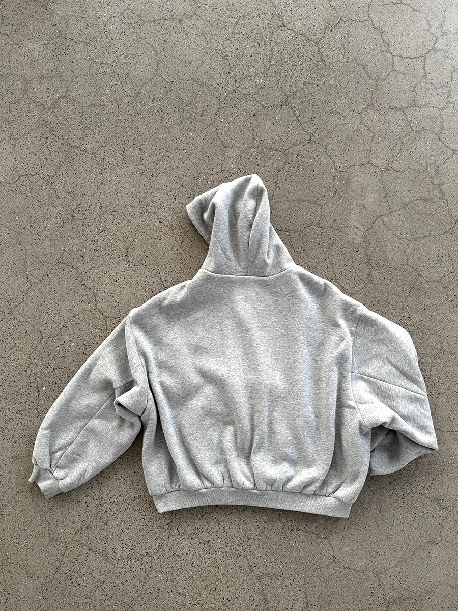 Men's Grey & Blue Check Hoodie