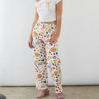 Food Print Straight Leg Trousers - Festigal
