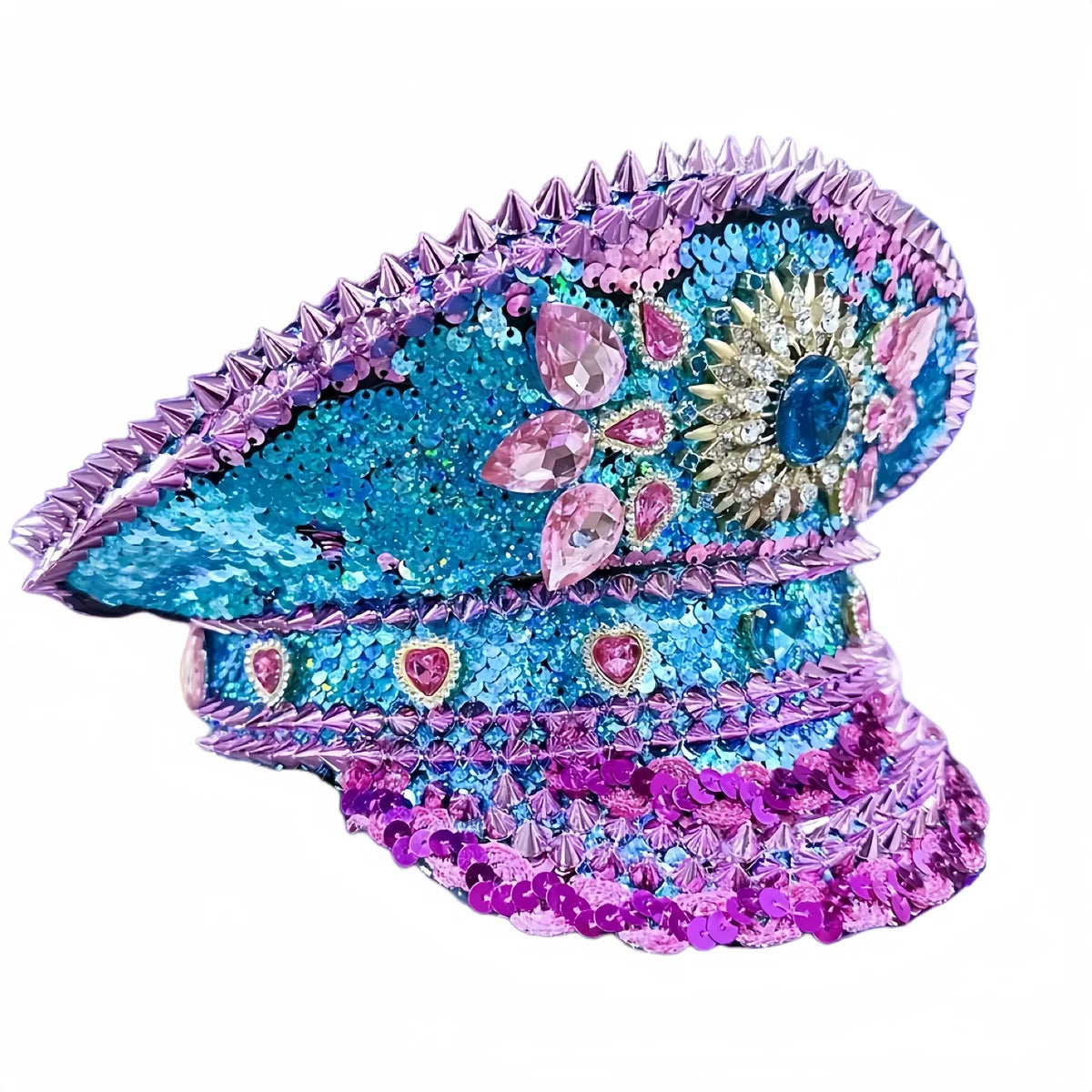 Rhinestone Spiked Steampunk Hat - Festigal