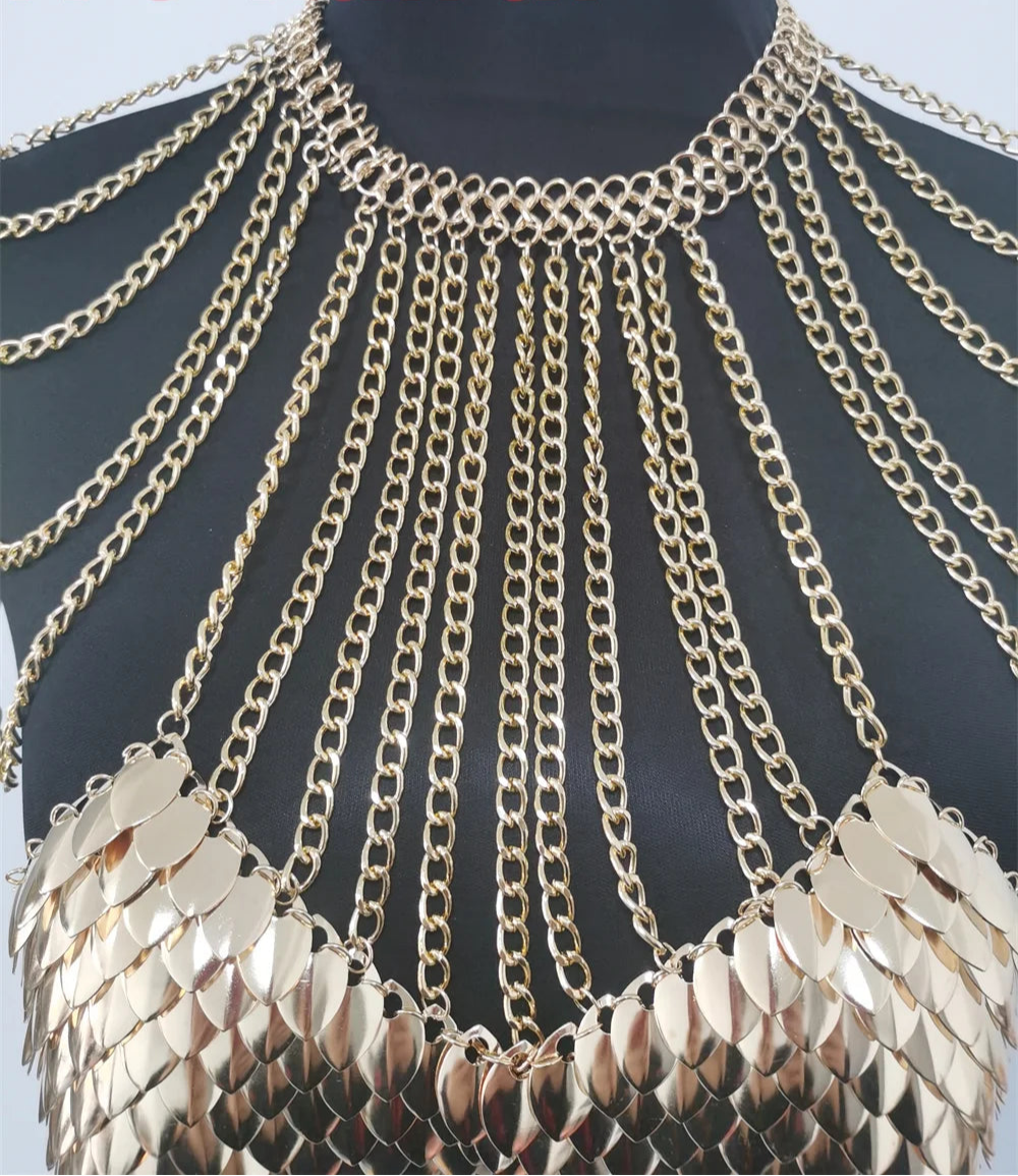 Mermaid Scale Chain Bra - Festigal