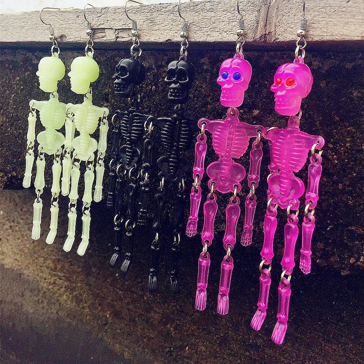 Skeleton Glow In The Dark Earrings - Festigal
