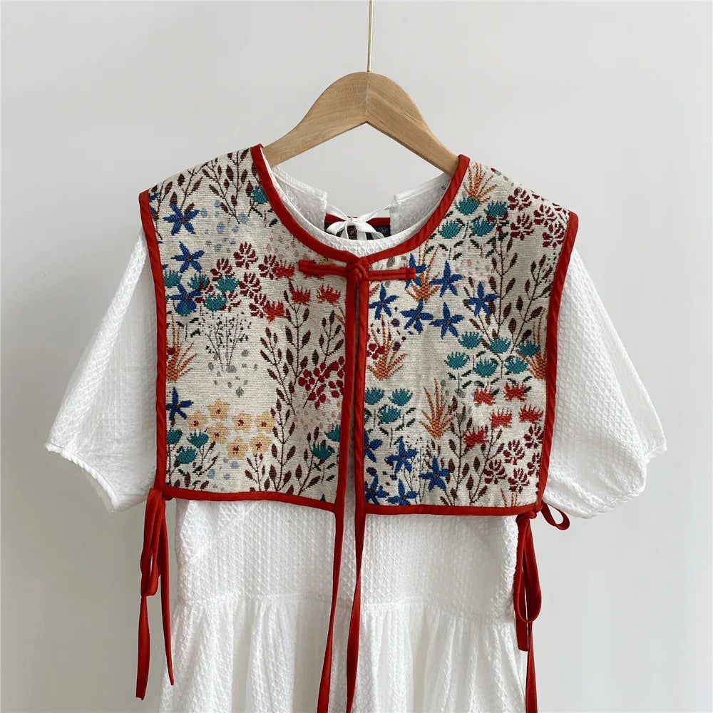 Embroidered Cropped Waistcoat - Boho Festival Layer