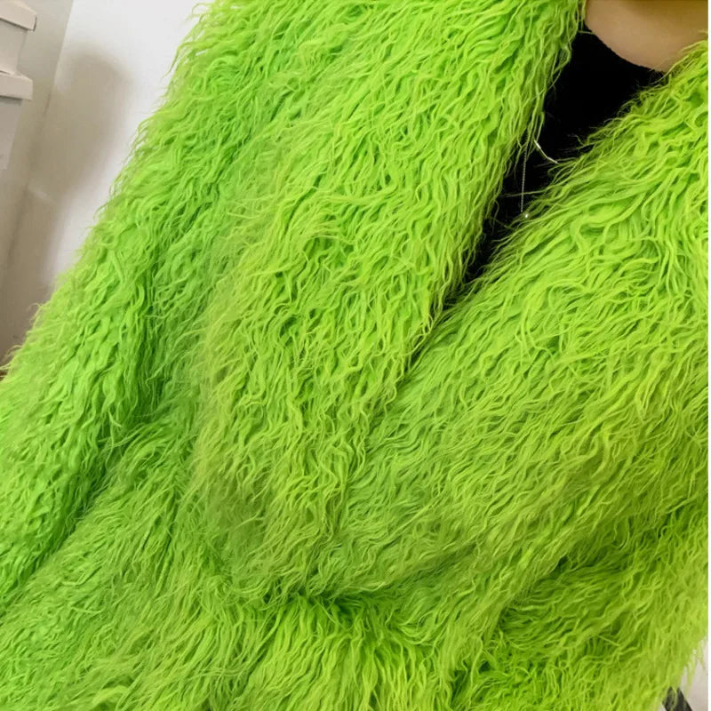 Shaggy Long Waist Tie Coat