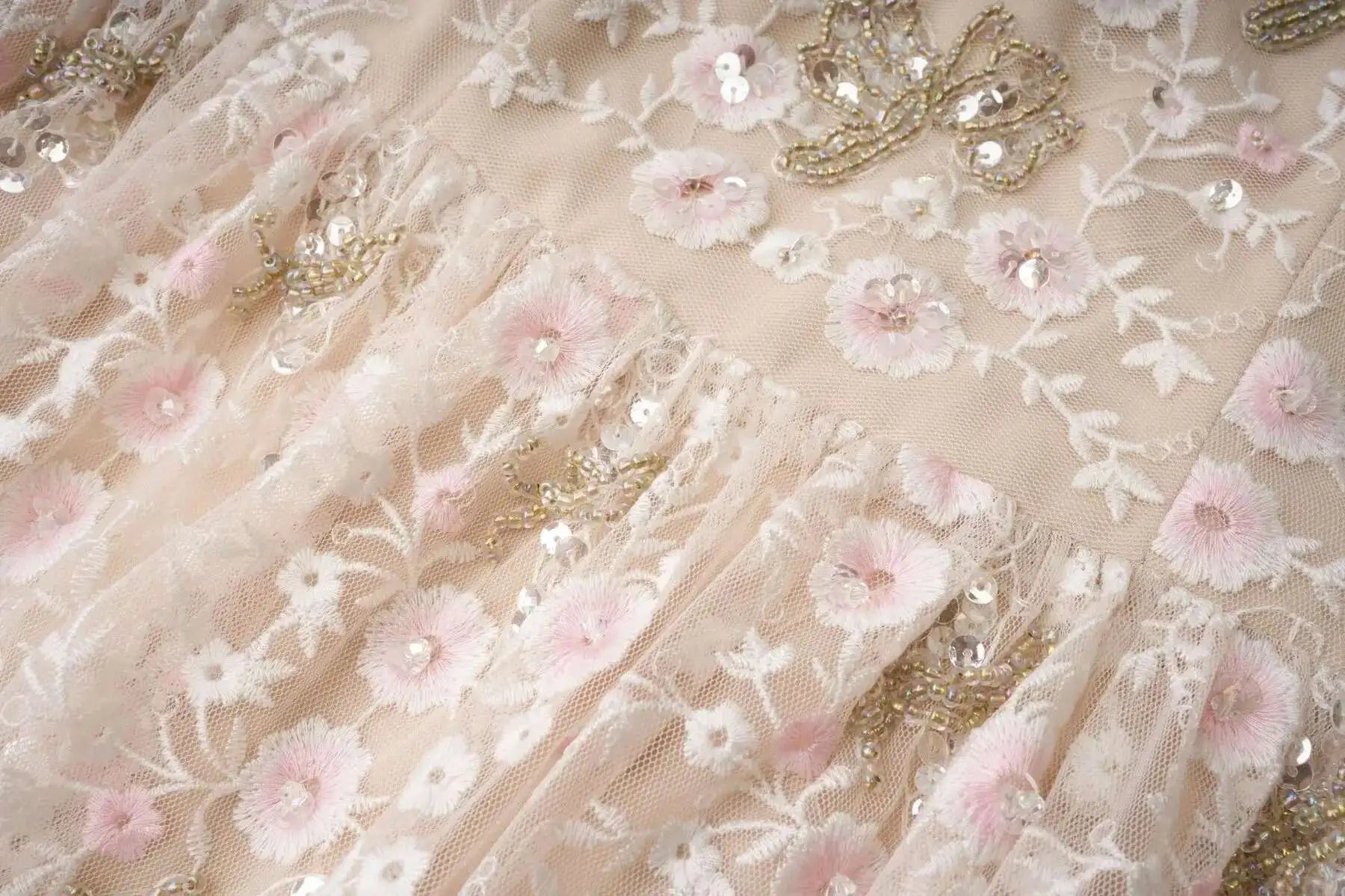 Floral Ruffled Embroidered Maxi Dress