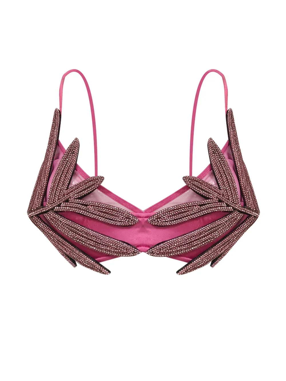 Leaf Rhinestone Bra - Festigal