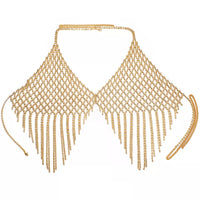 Rhinestone Tassel Harness Style Bralette Crop Top - Festigal