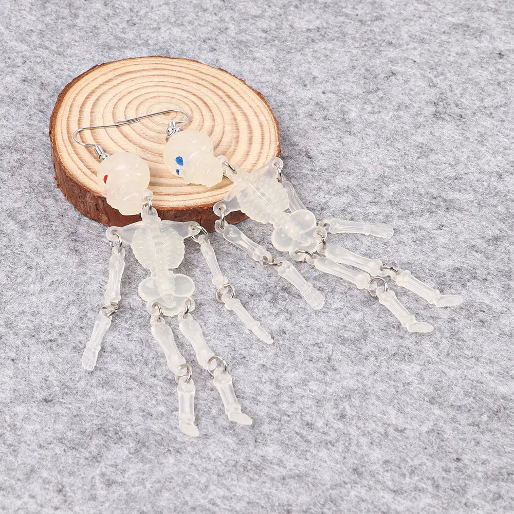 Skeleton Glow In The Dark Earrings - Festigal