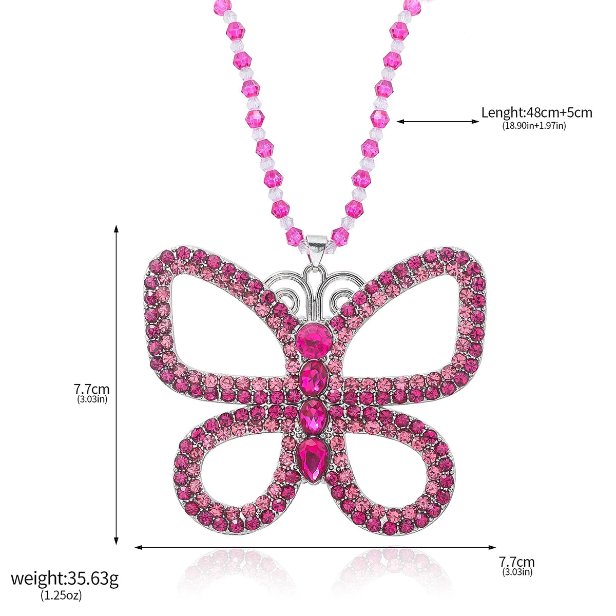 Rhinestone Butterfly Necklace - Festigal