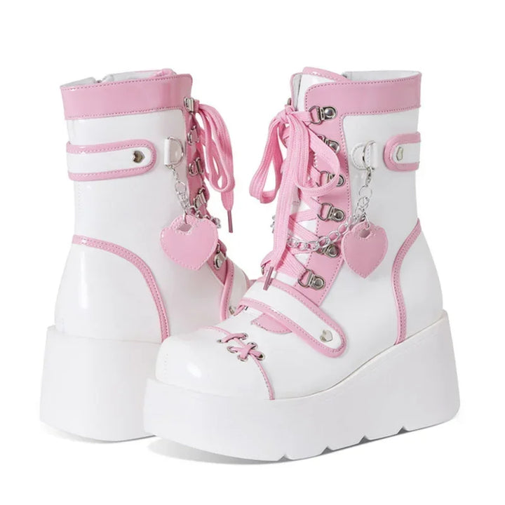 Kawaii Heart Platform Boots - Festigal