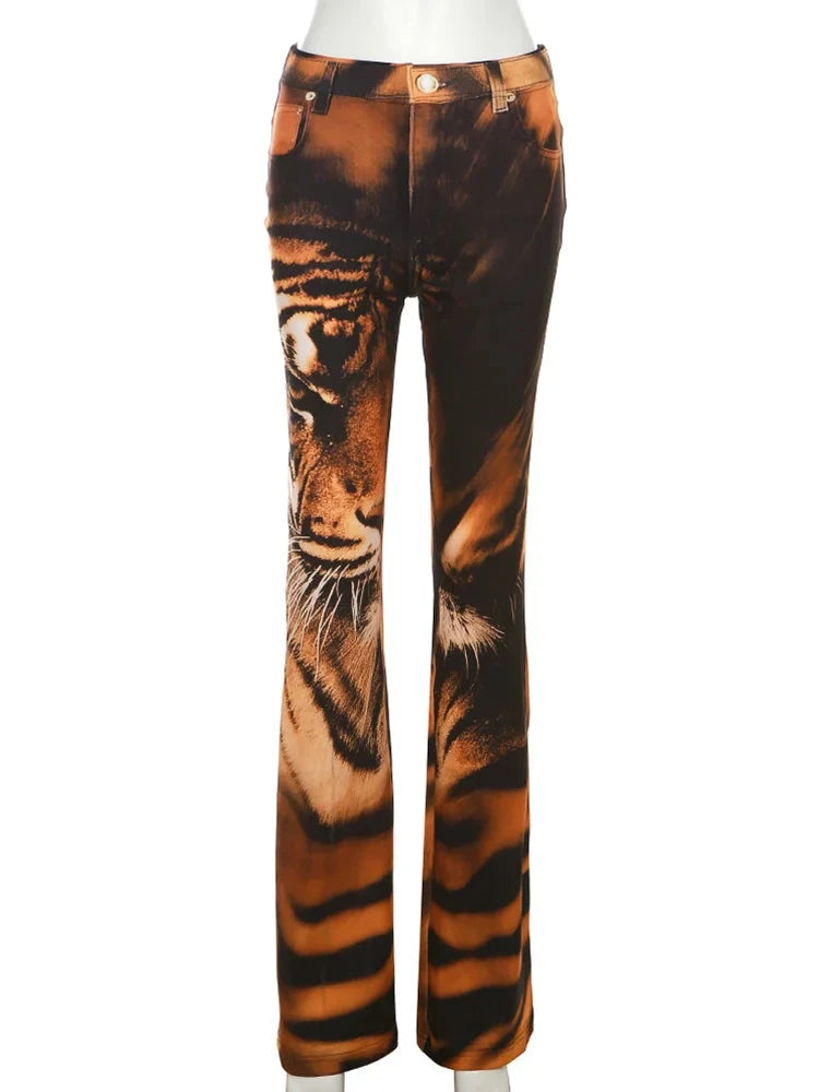 Tiger Face Flared Pants - Festigal