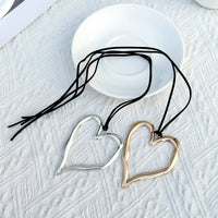 Extra Large Hollowed Heart Pendant Necklace - Festigal