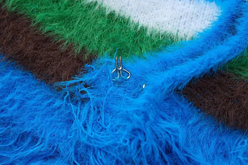 Unusual Slash-Neck Tasselled Cardigan - Festigal