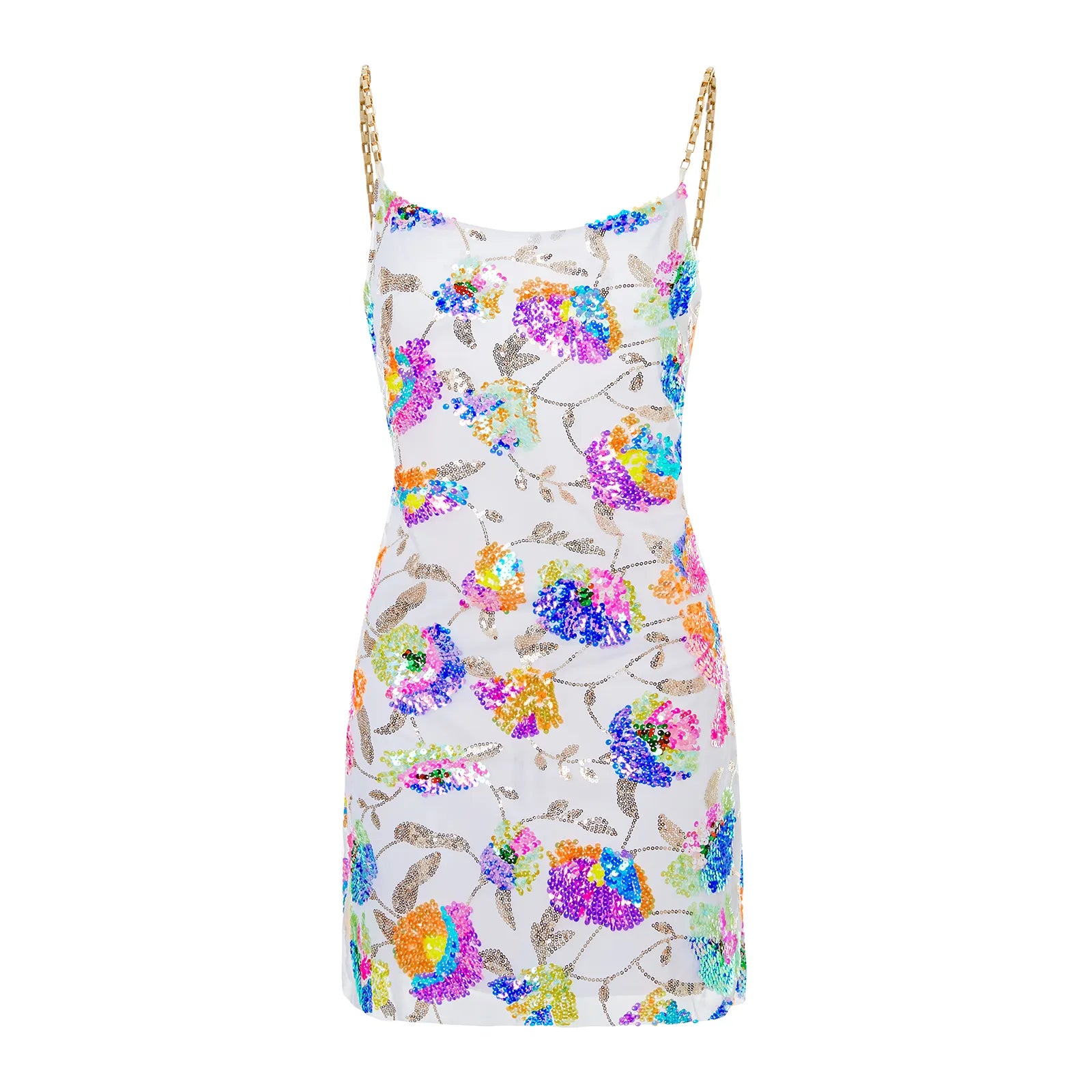 Backless Embellished Chain Strap Dress - Festigal