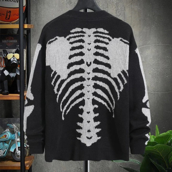 Men's Skull Printed Cardigan - Festigal