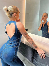 Heart Cut Out Backless Body Suit - Festigal