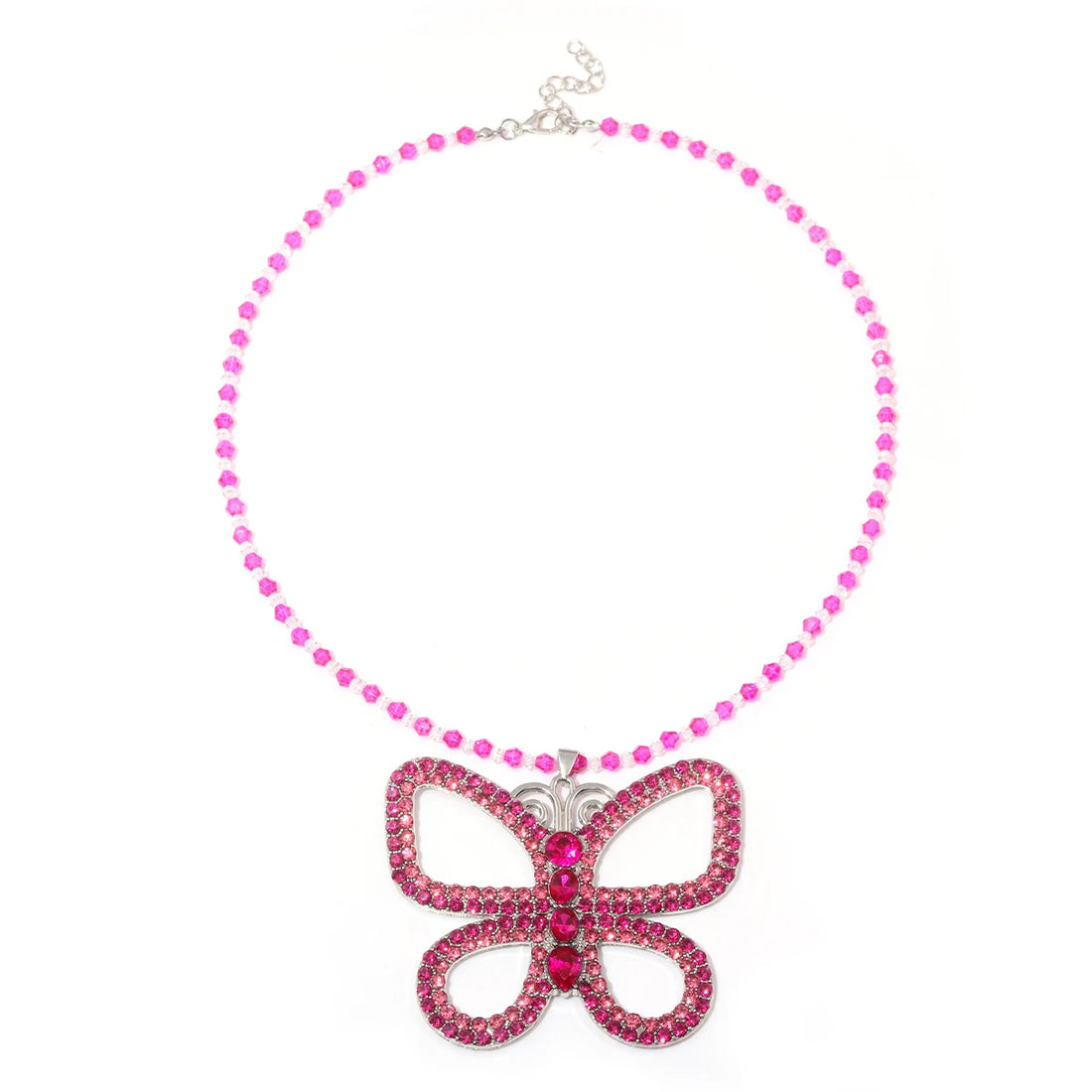 Rhinestone Butterfly Necklace - Festigal