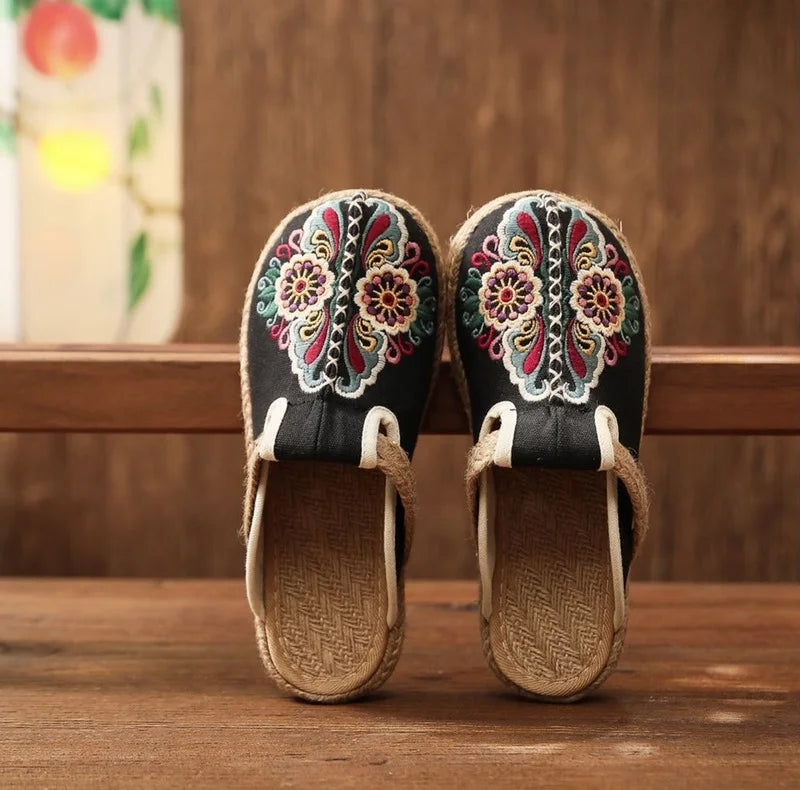 Embroidered Skull Espadrilles - Festigal
