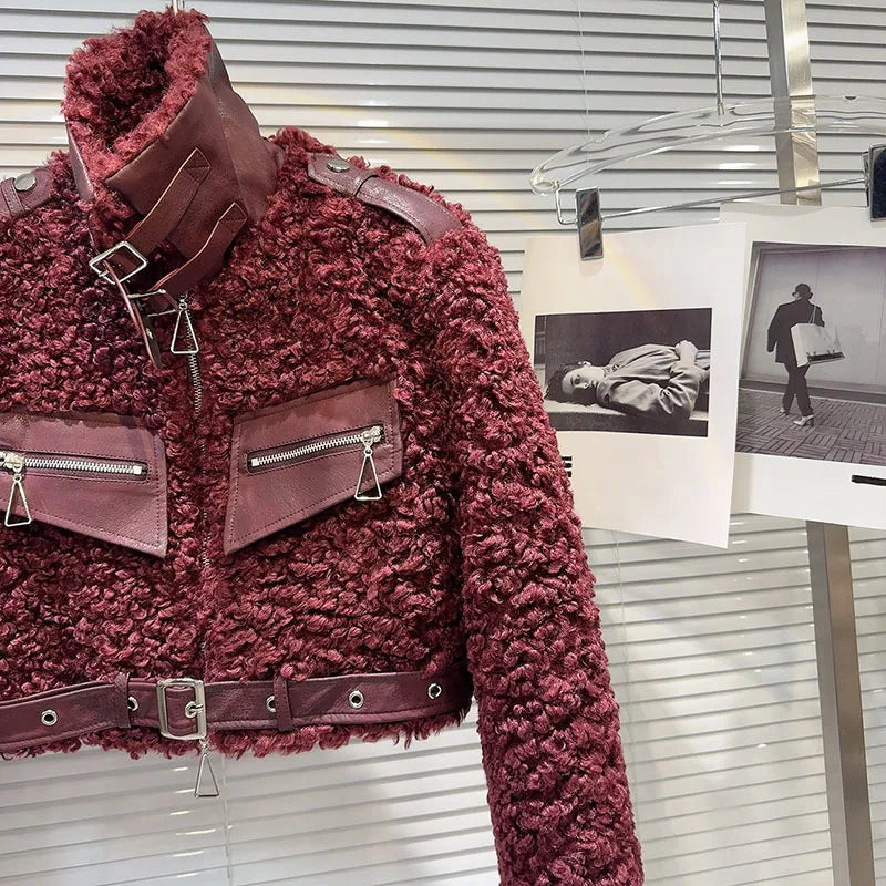 Faux Lambswool Cropped Jacket - Festigal