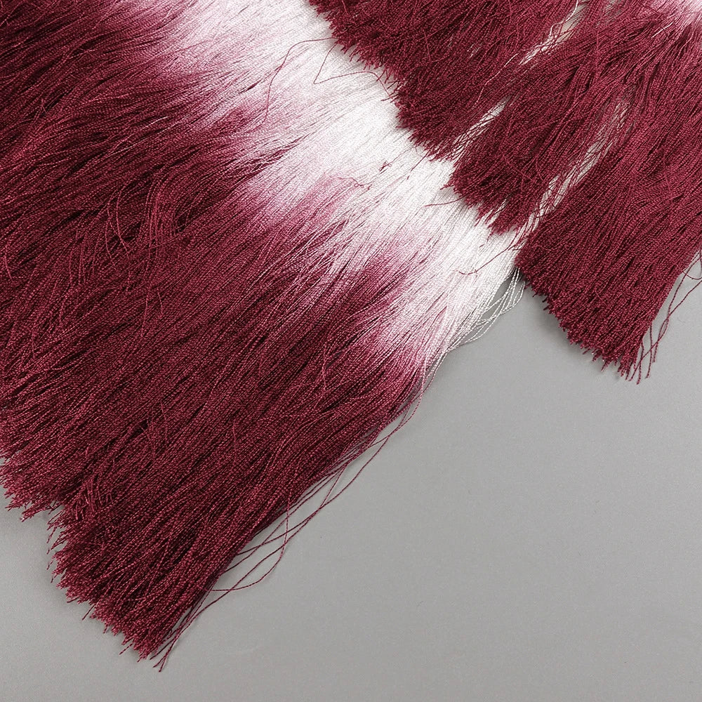Gradient Top & Tassel Skirt Set