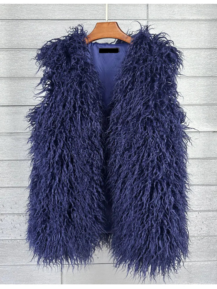 Faux Mongolian Fur Gilet - Festigal